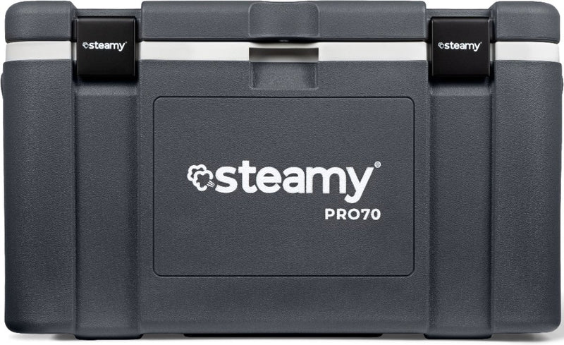 Steamy pro 70 – große Kühlbox – extra gut isoliert – 70 Liter – grau