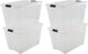 Iris Topbox-Aufbewahrungsbox – 60 l – Kunststoff – transparent schwarz – 4er-Set