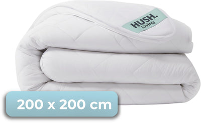 Stille. Living Hush Living – synthetische Bettdecke – alle Jahreszeiten – 200 x 200 cm – 350 g/m² hochwertige Polyesterfaser – mit Befestigungsschlaufen – warm und leicht
