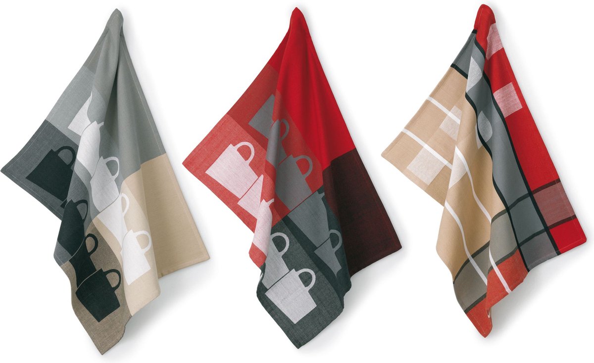 Kela Küche – Tabea Geschirrtuch 4er-Set – Kunststoff – Grau