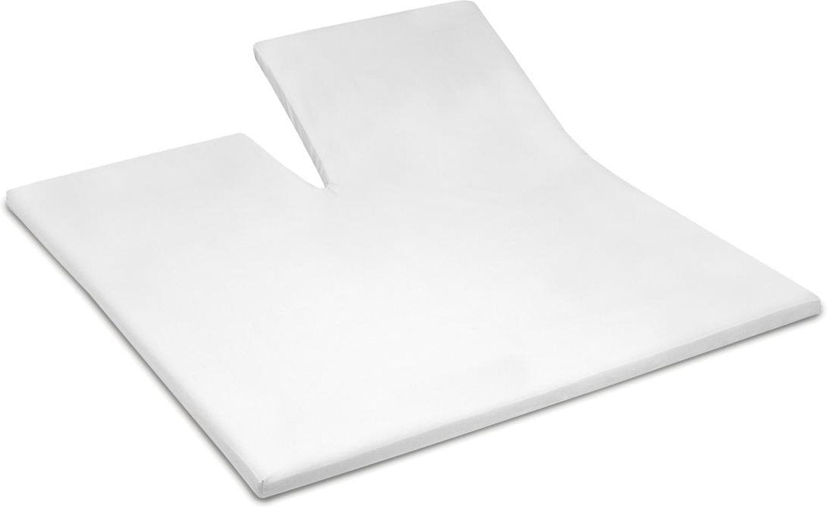 Cinderella – Weekend – Topper-Spannbettlaken mit Teilung – 180 x 200 cm – bis 15 cm Matratzenhöhe – 100 % Baumwolle – weiß