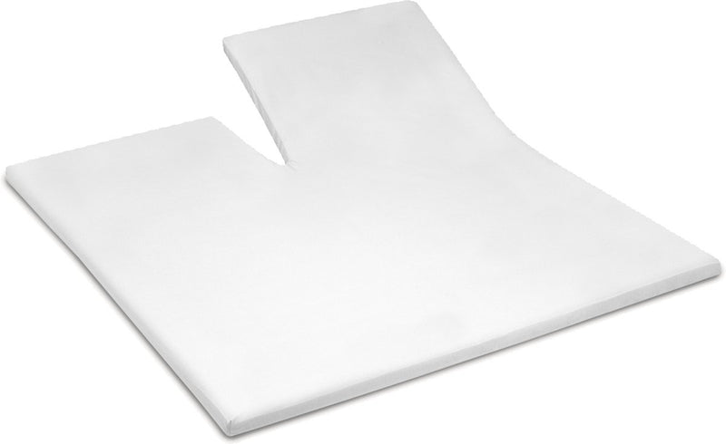 Cinderella – Sundays – Topper-Spannbettlaken mit Schlitz – 180 x 210 cm – bis 15 cm Matratzenhöhe – 100 % Baumwoll-Satin – weiß
