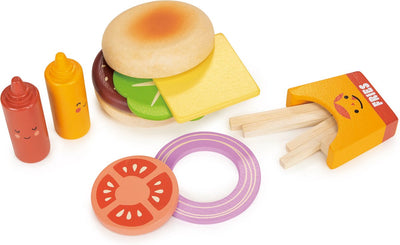 Mentari Shop – Hamburger-Set zum Mitnehmen – Holz – 3 Jahre