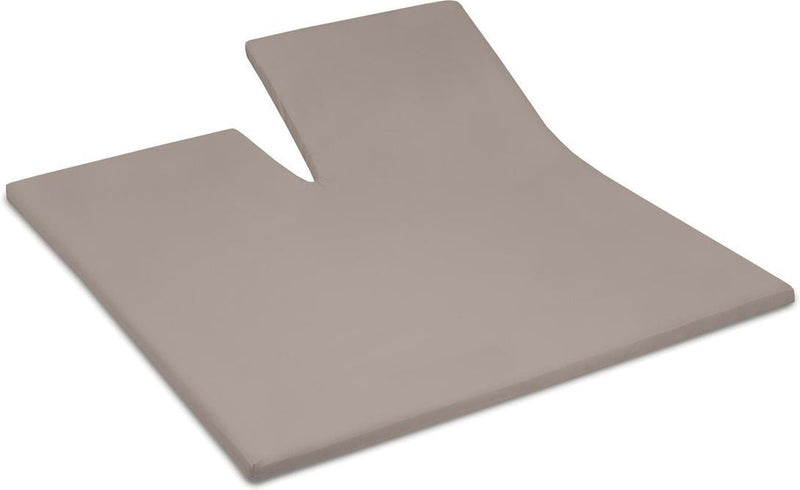 Cinderella – Weekend – Topper-Spannbettlaken mit Schlitz – 180 x 200 cm – bis 15 cm Matratzenhöhe – 100 % Baumwolle – Taupe
