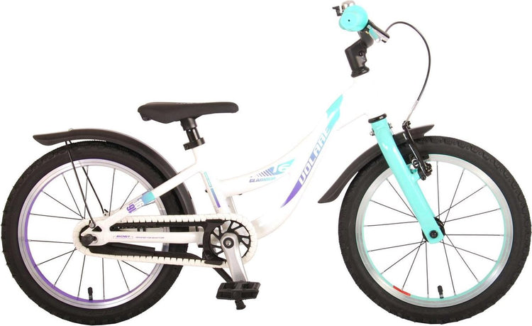 Volare Glamour Children's Bicycle - Girls - 16 Zoll - Weiße Minze Grün - Prime Collection