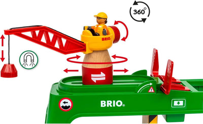 Brio Containerkran – Kran mit Magnethaken für die Eisenbahn – 33996