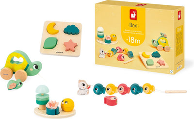 Janod – Box 18 Monate Feinmotorik – Spielset – 4 Spielzeuge