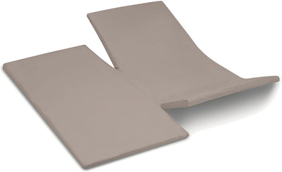 Cinderella Weekend – Topper-Spannbettlaken mit doppeltem Schlitz (bis 15 cm) – Baumwolle – 180 x 200 cm – Taupe