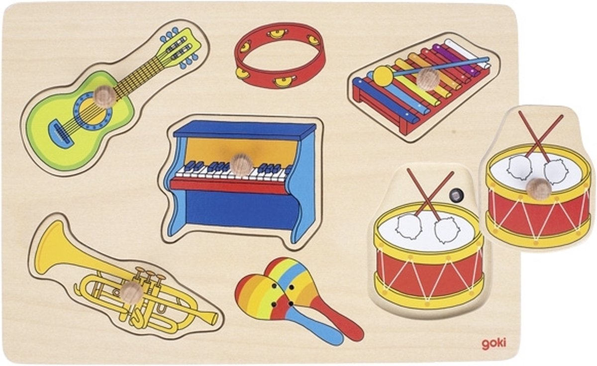 Goki noppen Puzzle -Musikinstrumente mit Ton, 5st.