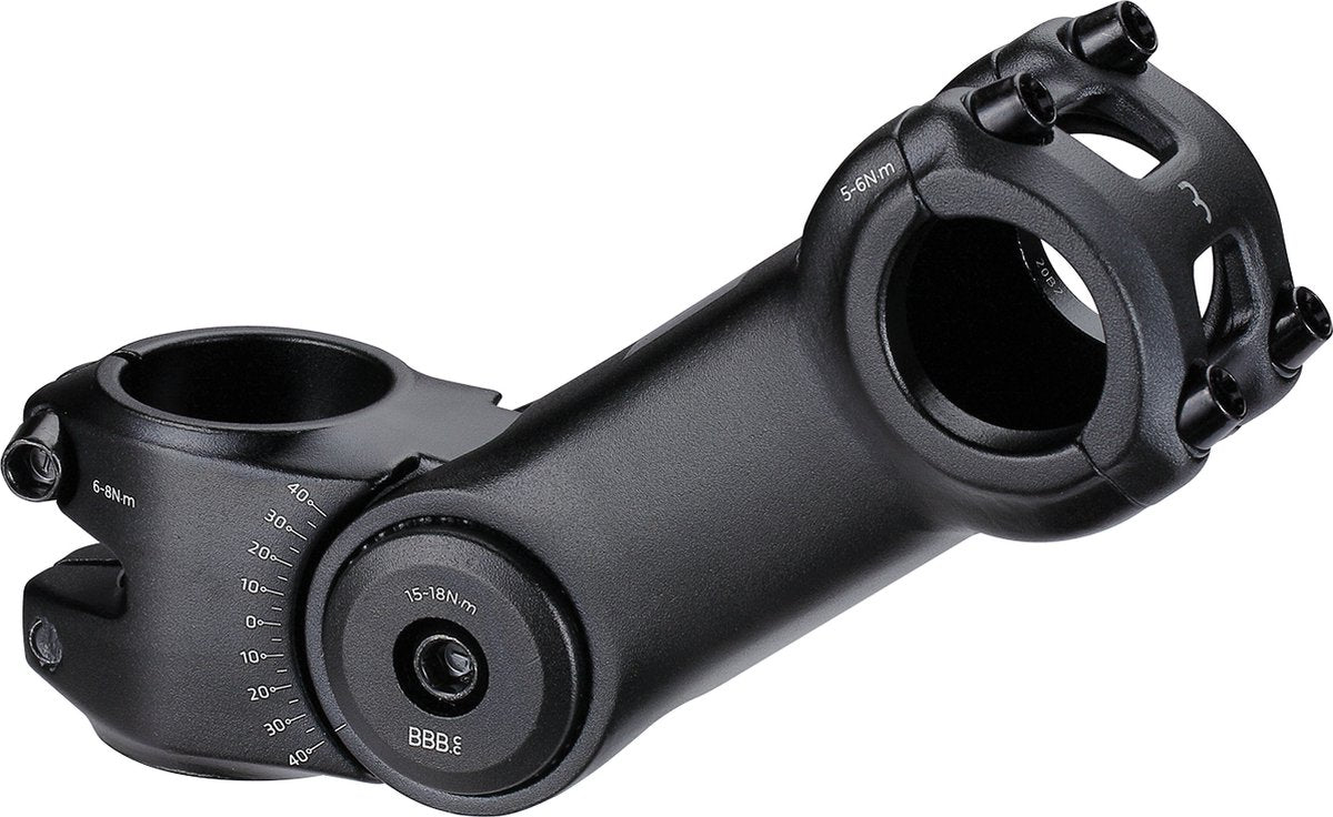 Bbb Cycling Highsix-Fahrradvorbau 110 mm – verstellbarer Vorbau -40° +40° Winkel – 25,4 mm Lenker – schwarz – bhs-28