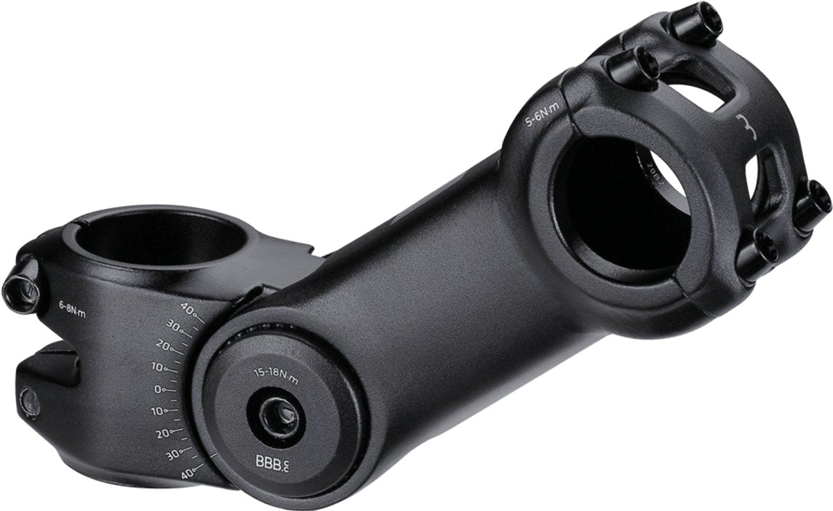Bbb Cycling Highsix-Fahrradvorbau 130 mm – verstellbarer Vorbau -40° +40° Winkel – 25,4 mm Lenker – schwarz – bhs-28