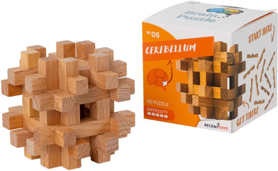 Neues Spielzeug Denksport-Puzzle aus Holz – Gehirnrätsel 5 – herausforderndes Denkspiel.