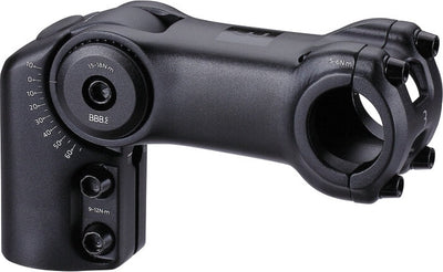 BBB Fahrradvorbau verstellbar 120 mm – verstellbarer Vorbau für Rennrad, E-Bike MTB – 25,4 mm Vorbauverlängerung – -40° +60° Winkel – Highfix – BHS-34
