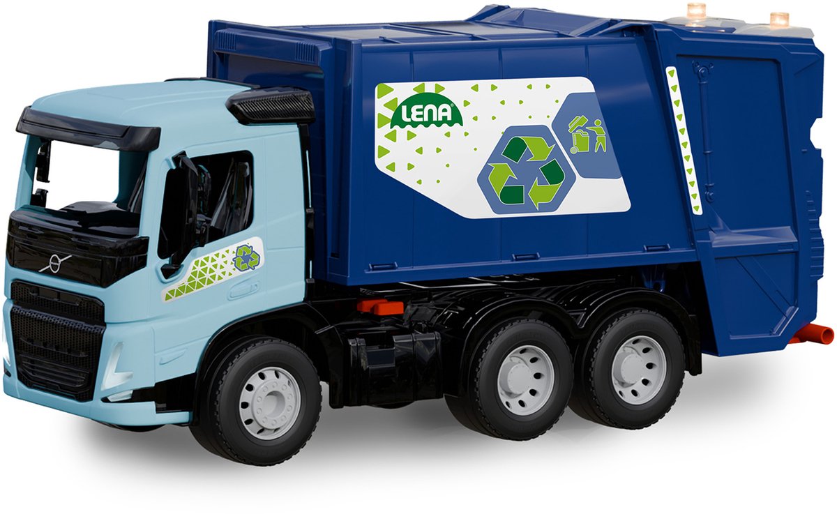 Lena Müllwagen Volvo FMX Spielzeugauto mit Stahlachsen 52 cm.