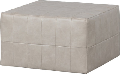 Woood Patchwork-Hocker – Lederoptik – Natur – 36 x 60 x 60 cm