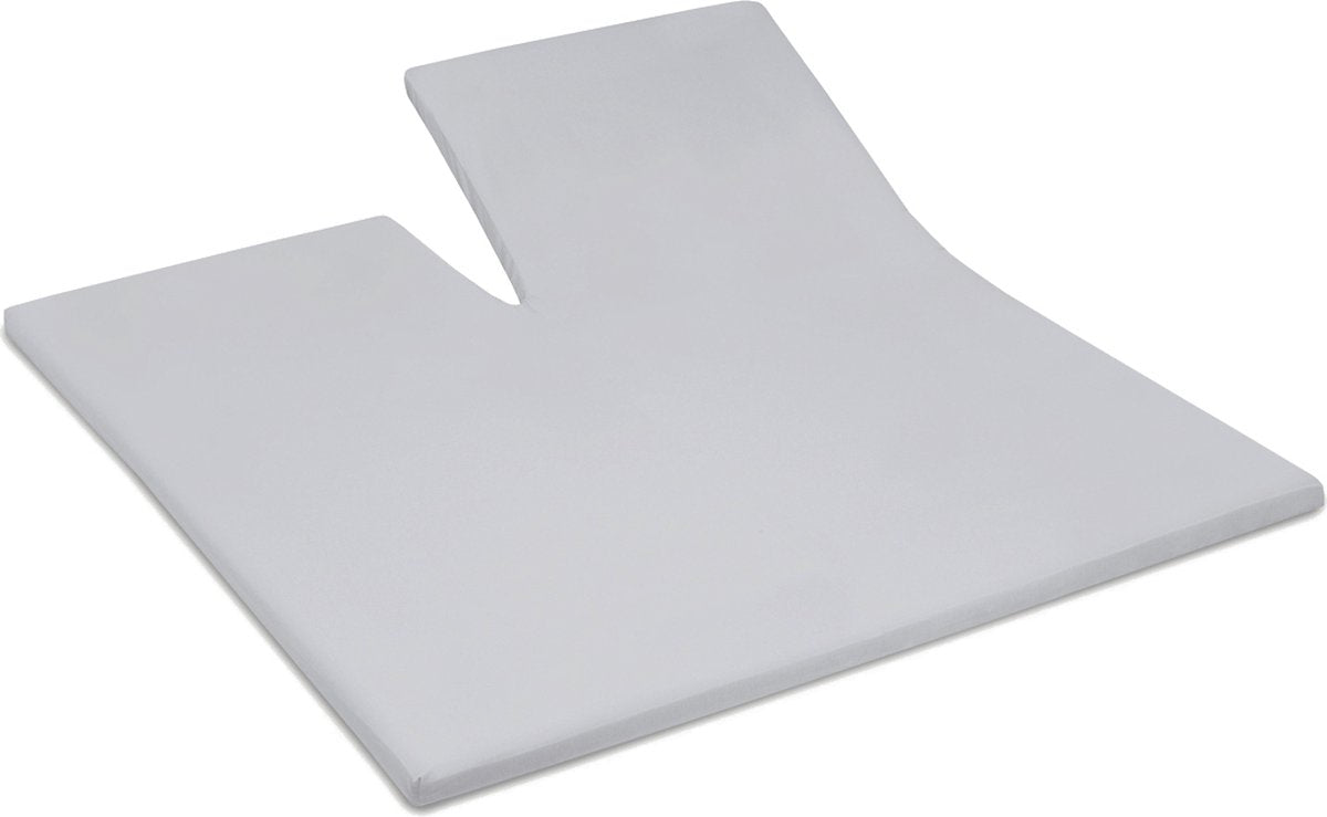 Cinderella – Sundays – Topper-Spannbettlaken mit Schlitz – 180 x 210 cm – bis 15 cm Matratzenhöhe – 100 % Baumwoll-Satin – hellgrau