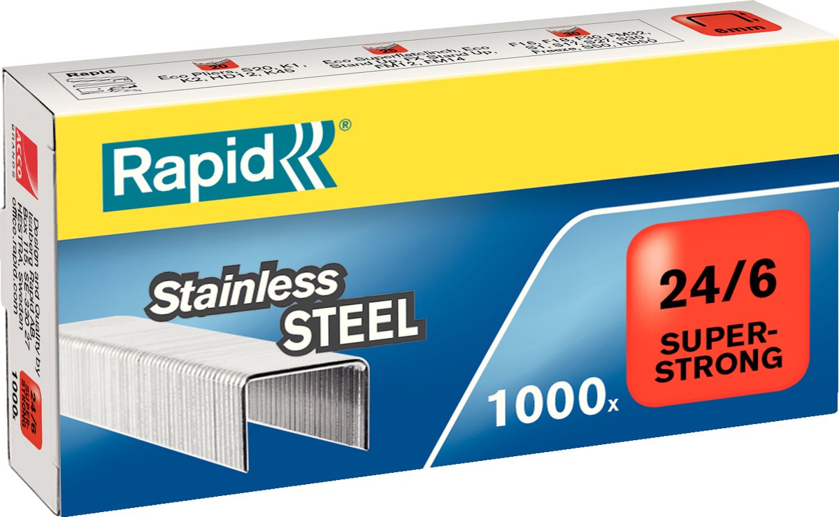 Schnelle, superstarke Heftklammern 24 6 mm – 1000 Heftklammern – Edelstahl
