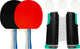 Avento Tischtennis-Set komplett - ausziehbares Tischtennisnetz - schwarz rot