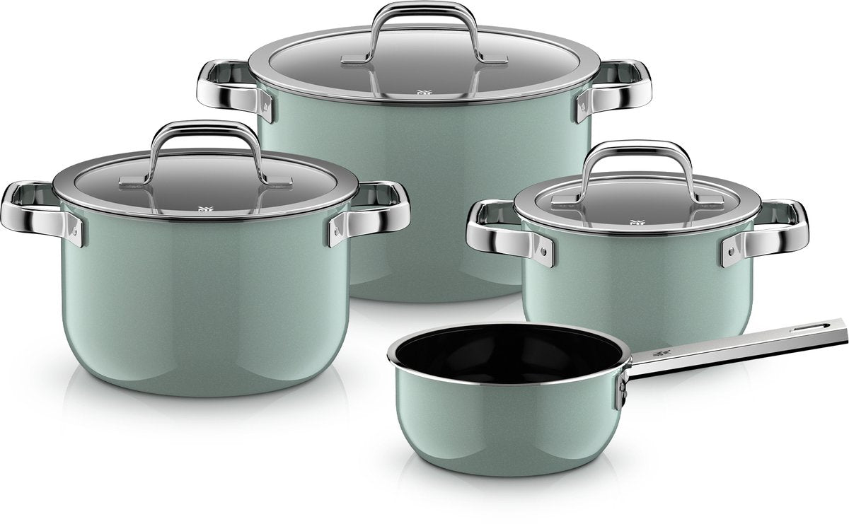 WMF Fusiontec 2.0 Mineral Pro - Pfannenset - 4-teilig - Eukalyptusdunst - Induktion - kratzfest - für alle Herdarten geeignet