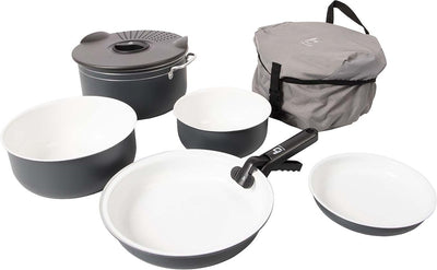 Bo-camp - Pfannenset - Camping - 7-teilig - Keramikbeschichtung - Aluminium