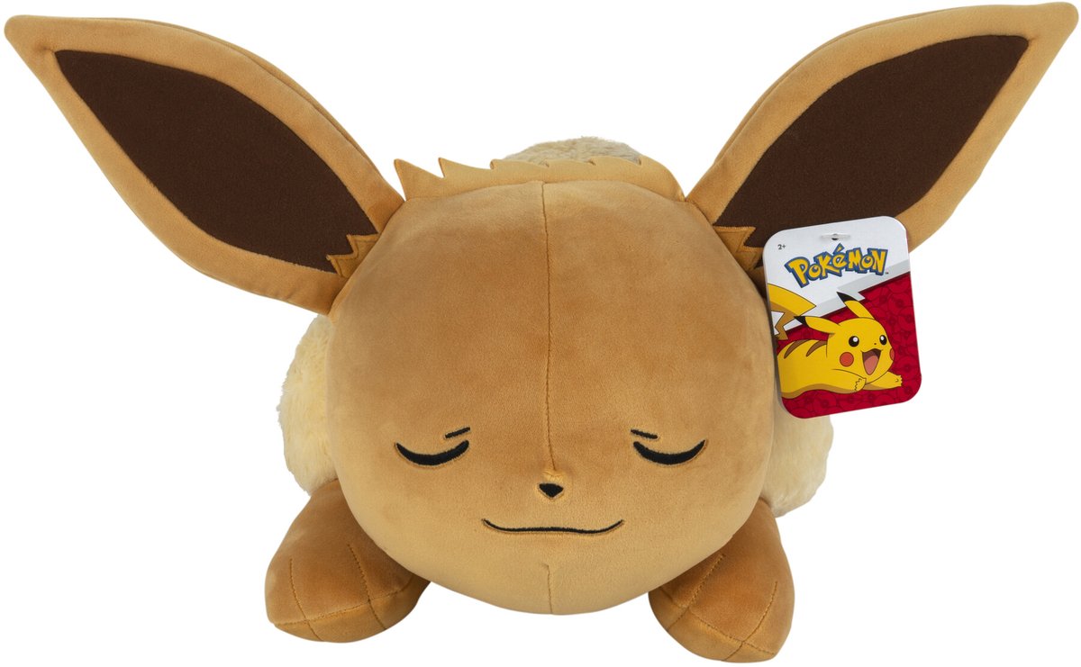 Jazwares Pokémon – 45 cm Schlafplüsch – Evoli