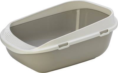 Flamingo litter box xxl - garfy gray - for large cats - with high edge, walk-out mat, removable edge - made in Europe