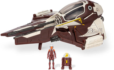 Jazwares Star Wars – Fahrzeug-Multipack (7,5 cm Fahrzeugfigur + 7,5 cm Fahrzeug) – Ahsoka Tano – Starfighter Evolution Box-Set