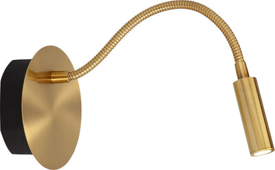 Lucide jolijn - wiederaufladbare Nachttischlampe Wandleuchte - Akkupack - ø 11 cm - LED - 1x2w 3000k - magnetisch - mattgoldenes Messing