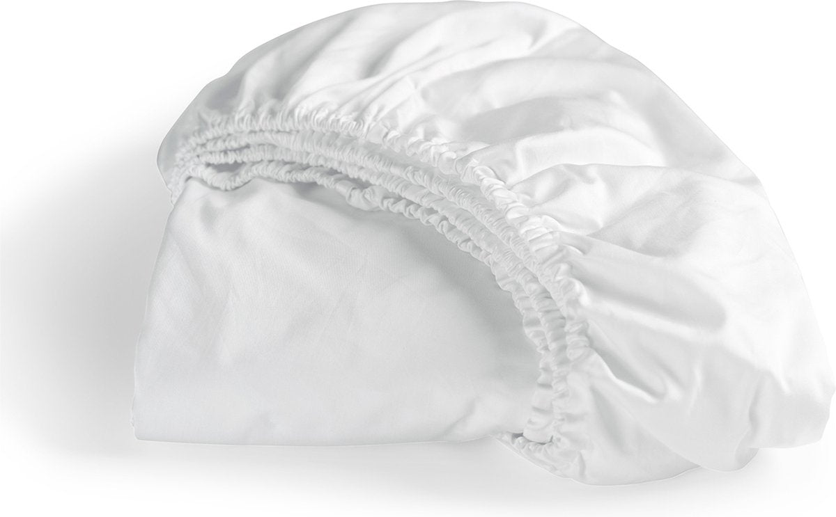 Cinderella - Sonntage - Spannbettlaken - 1 Person - Satin - 90x200 cm - bis 25 cm Matratzenhöhe - weiß