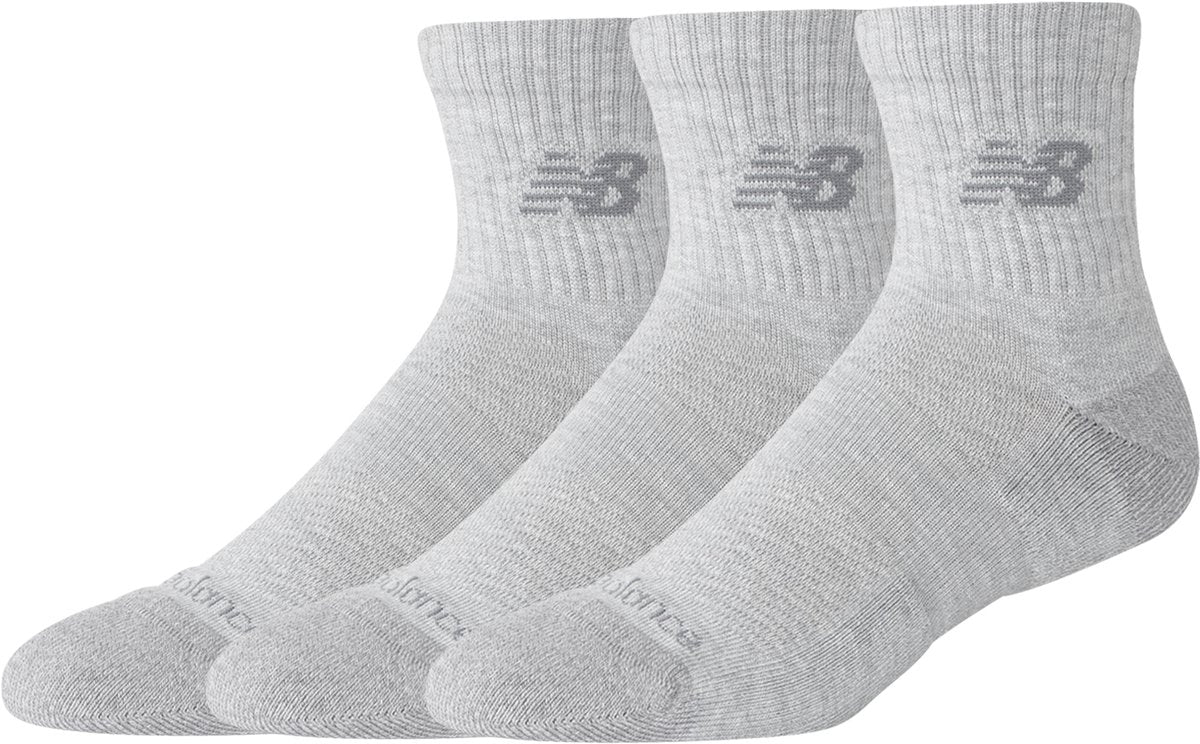 New Balance Active Quarter Sock 3er-Pack Unisex-Sportsocken – Athletic Grey Heather