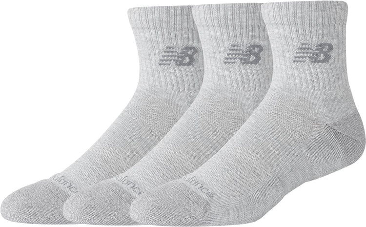 New Balance Active Quarter Sock 3er-Pack Unisex-Sportsocken – Athletic Grey Heather