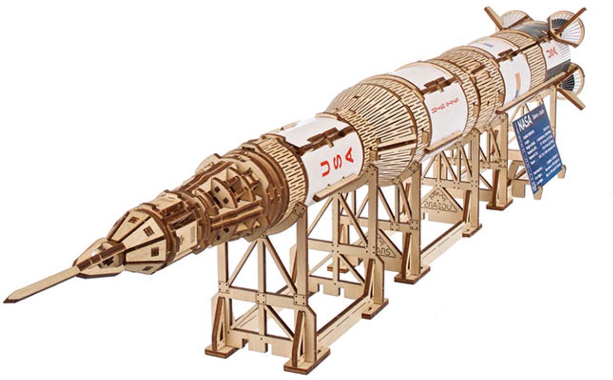 Ugears 3D-Modellbau – NASA Saturn V – mechanischer Bausatz aus Holz – Lernspielzeug