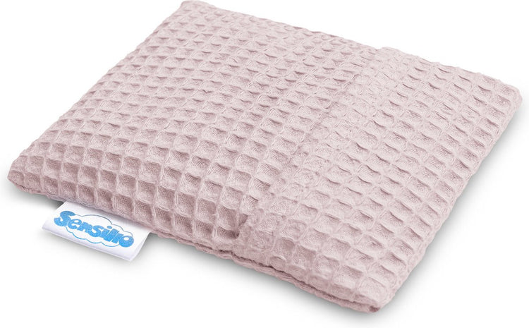 Sensillo Baby Premium Kirschkern-Säckchenwaffel – 100 % Baumwolle – Glas gefüllt mit Kirschkernen – 13 cm x 16 cm – rosa