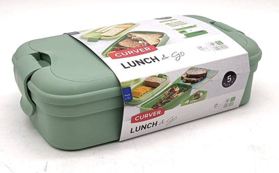 Curver Lunch Go - Frischhaltebox - Lunchbox - inklusive Besteck - 2 3 Fächer - Grün