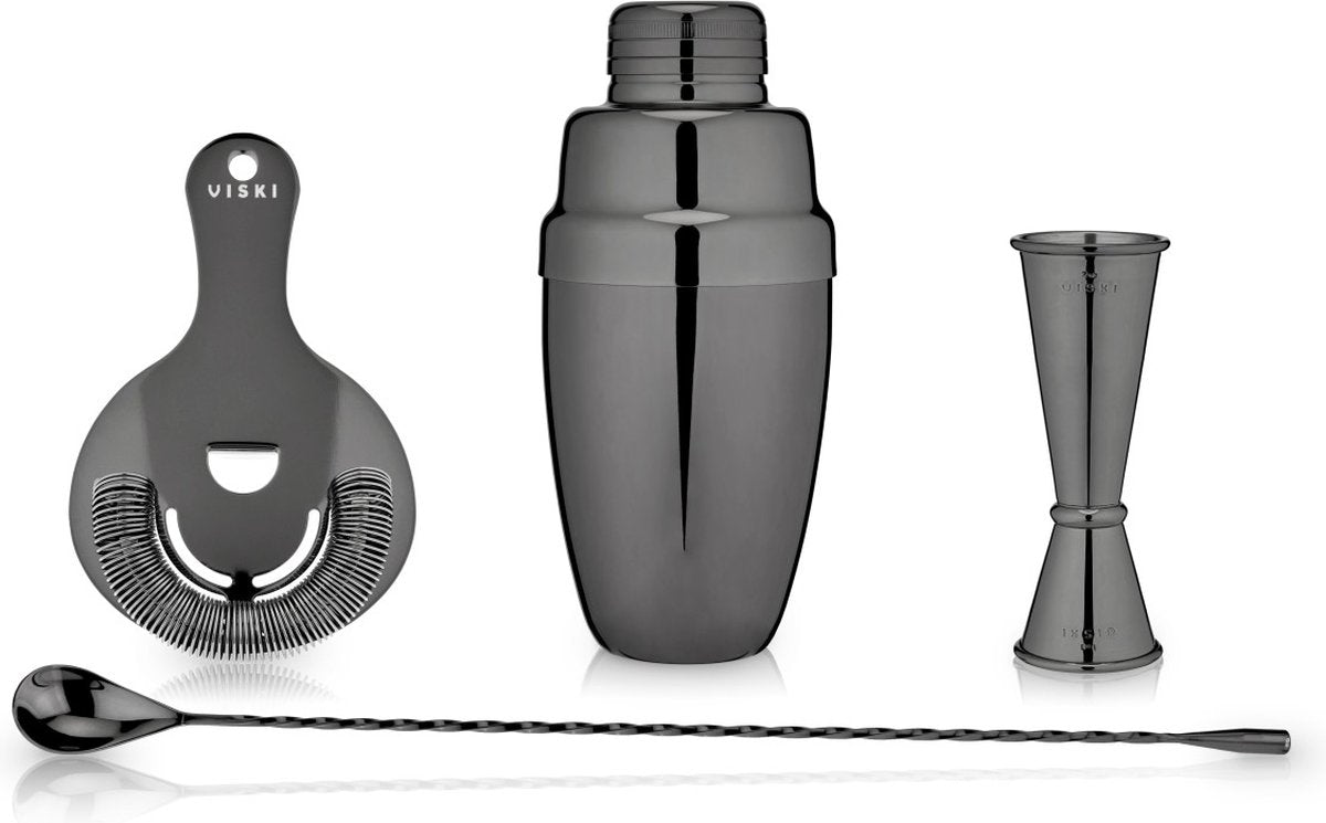 Viski Mixologist Cocktail-Set – Edelstahl – Rotguss – 4-teilig