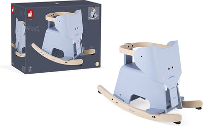 Janod – Schaukelpferd Elefant – dieser lustige Schaukelelefant aus Holz ist ideal für die Kleinen – das Anti-Kipp-System sorgt dafür, dass Ihr Kind völlig sicher spielen kann – lange Fahrten stehen bevor! - geeignet ab 1 Jahr
