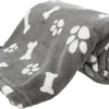 Trixie Dog Decke Kenny Fleece Knochenbeine grau