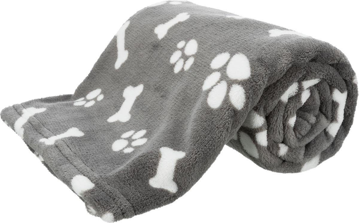 Trixie Dog Decke Kenny Fleece Knochenbeine grau