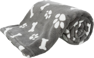 Trixie Dog Decke Kenny Fleece Knochenbeine grau