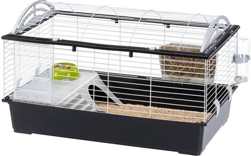 Ferplast Kaninchenkäfig Casita 100 – Tiergehege – 96 x 57 x 56 cm schwarz