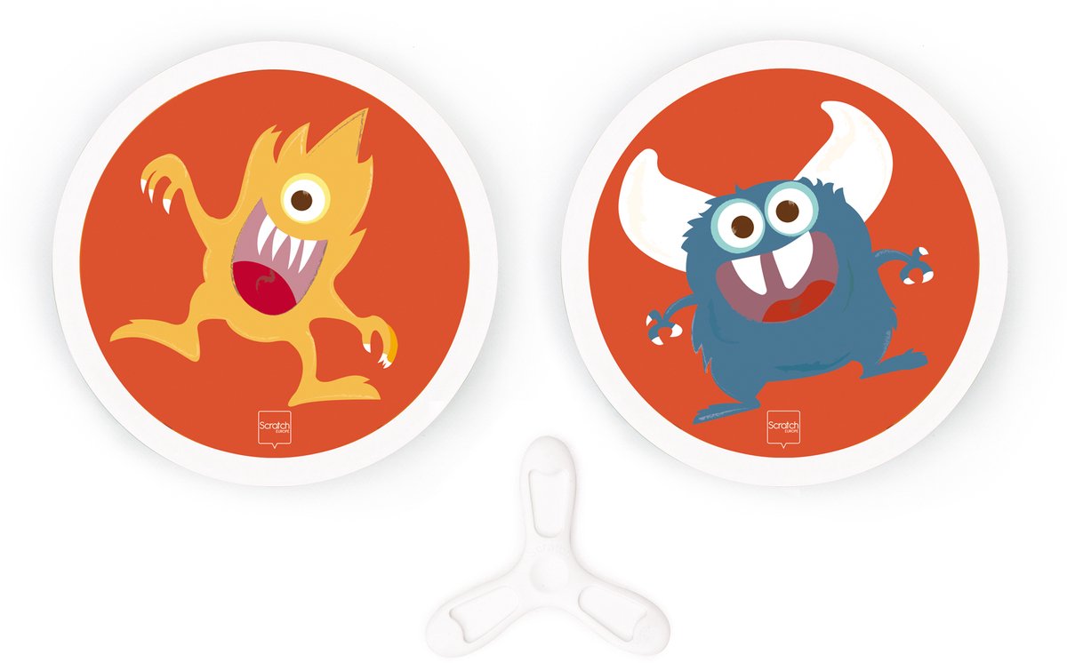 Scratch-Handdisker-Duo - Muster - mit 1 Magnetdisker - 3 Jahre