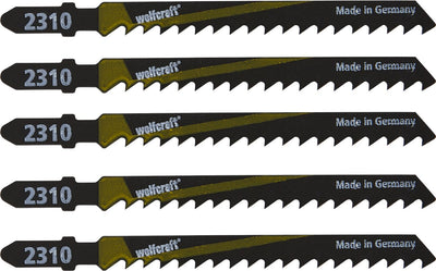 Wolfcraft – 5 Stichsägeblätter – Stichsägeblatt T-Schaft – 100 mm – 2360000