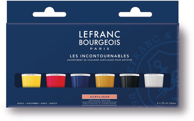 Lefranc Bourgeois 300342 feines Acrylset „die Must-Haves“ 6 × 20 ml | Acrylfarben-Set für Künstler-Anfänger