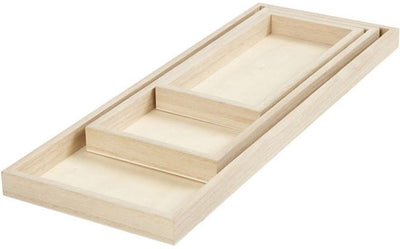 Creativ Company Tabletts, L: 20+30+40 cm, B: 10+12+15 cm, 3 Stück 1 Box
