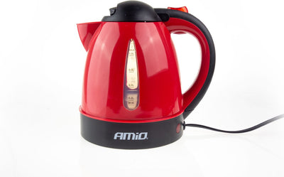Amio LKW-Wasserkocher – Rot – 24 V, 300 W – Wasserkocher für LKW-Wohnmobilbus – nur für 24-V-Fahrzeuge geeignet