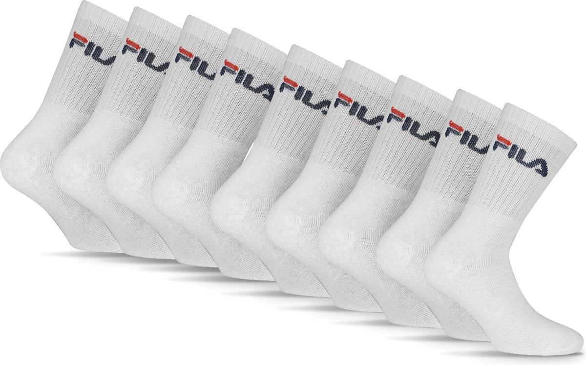 Fila Tennis-Sportsocken – Größe 39 42 – 9er-Pack – weiß