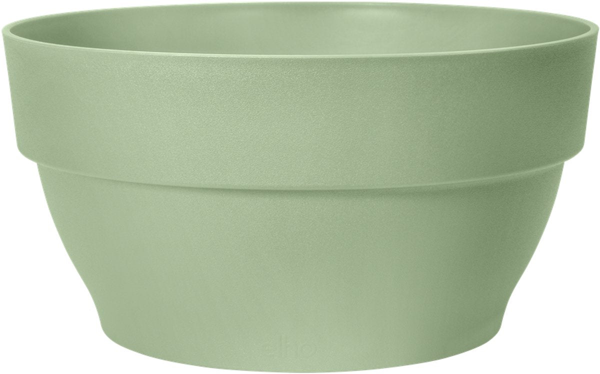 Elho Vibia Campana Schale 34 – Pflanzschale für den Außenbereich – 100 % recycelter Kunststoff – ø 33,9 x H 17,4 cm – Pistaziengrün