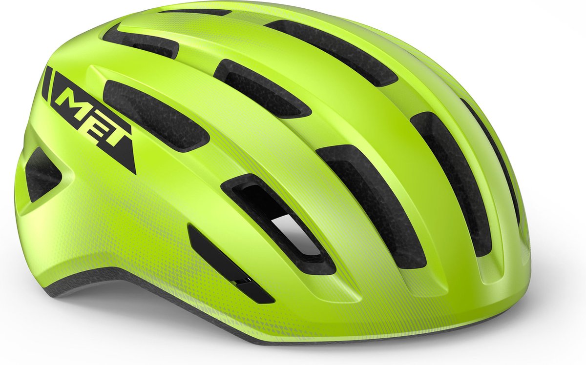 Met Miles Fahrradhelm Herren Damen – Fahrradhelm Citybike Erwachsene – E-Bike – Trekking – Größe M L (58–61 cm) – Fluorgelb glänzend (Gelb)