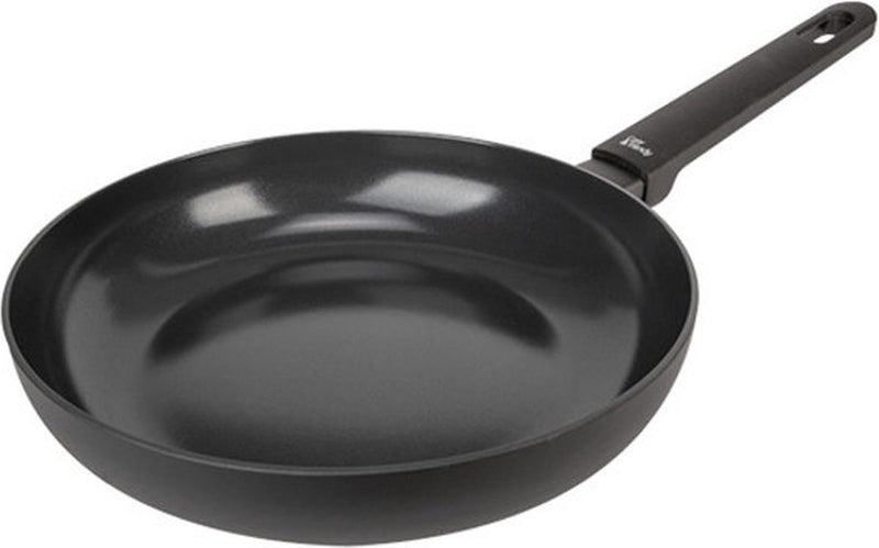 Gemütlicher, trendiger vollschwarzer Wok – ø28 cm – PFAS-frei – Induktions-Wok-Pfanne – spülmaschinenfest – schnelles Aufheizen – kalte Griffe – ohne Deckel – schwarze Antihaftbeschichtung