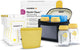 Medela All-in-One-Muttermilch-Aufbewahrungsset mit 150-ml-Flaschen, Muttermilch-Aufbewahrungsbeuteln mit Ausgießer, wiederverwendbaren Aufbewahrungsbeuteln, Quick Clean™ Mikrowellen-Sterilisationsbeutel und Kühlbeutel mit geformtem Kühlelement.